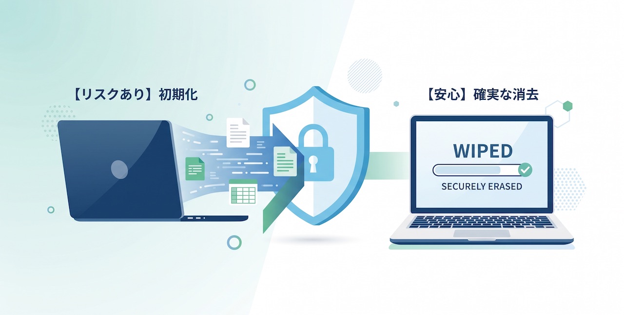 法人PCのデータ消去はなぜ重要?情報漏洩対策の落とし穴と安全な廃棄・返却方法を解説