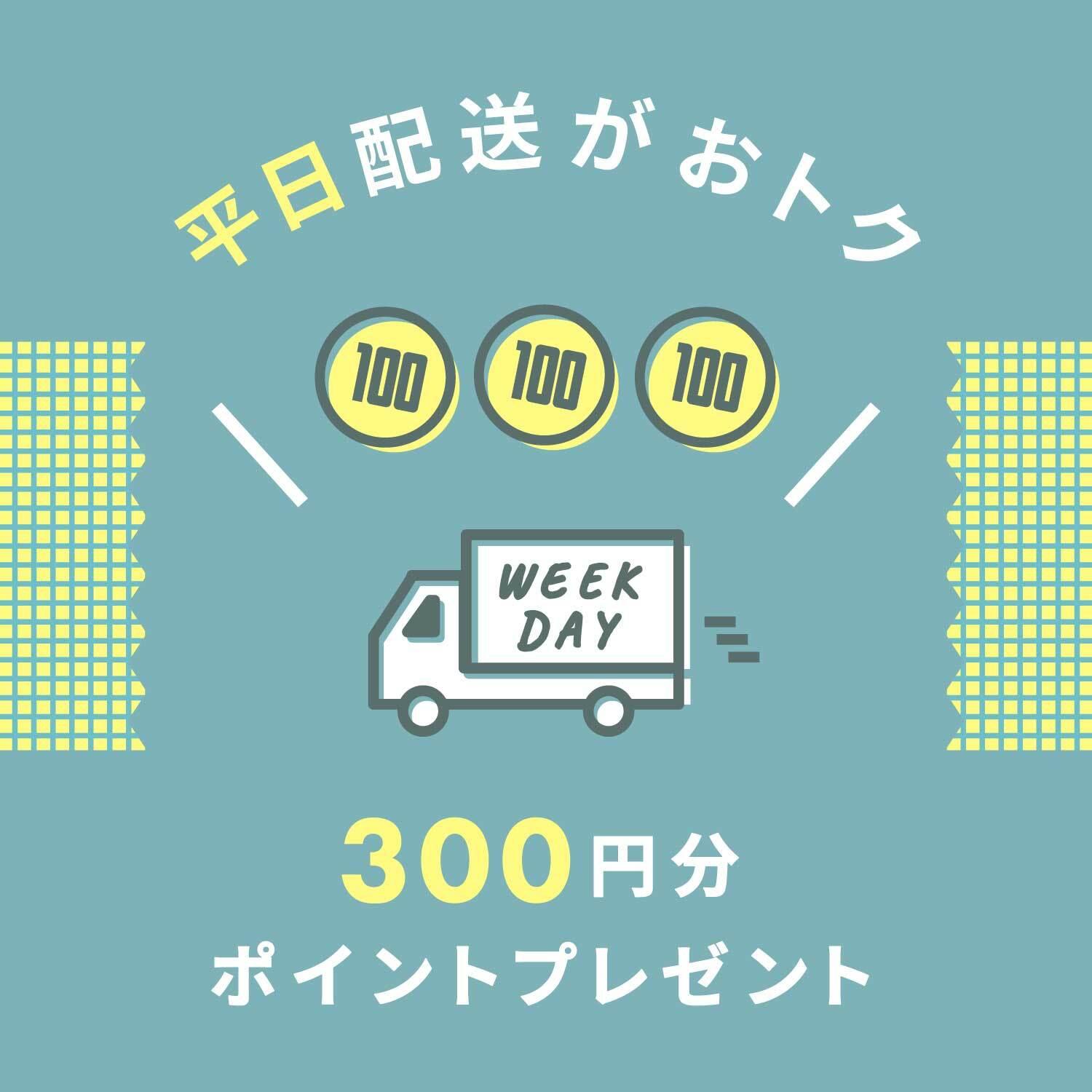 平日配送がおトク300円分ポイントプレゼント