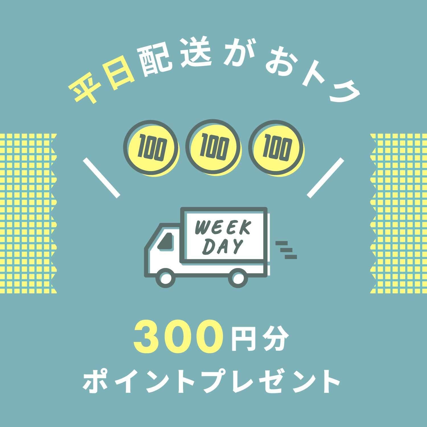 平日配送がおトク300円分ポイントプレゼント