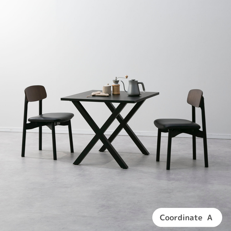 CIRCLE モノトーン ダイニングテーブル セット 【X脚】 1〜2人