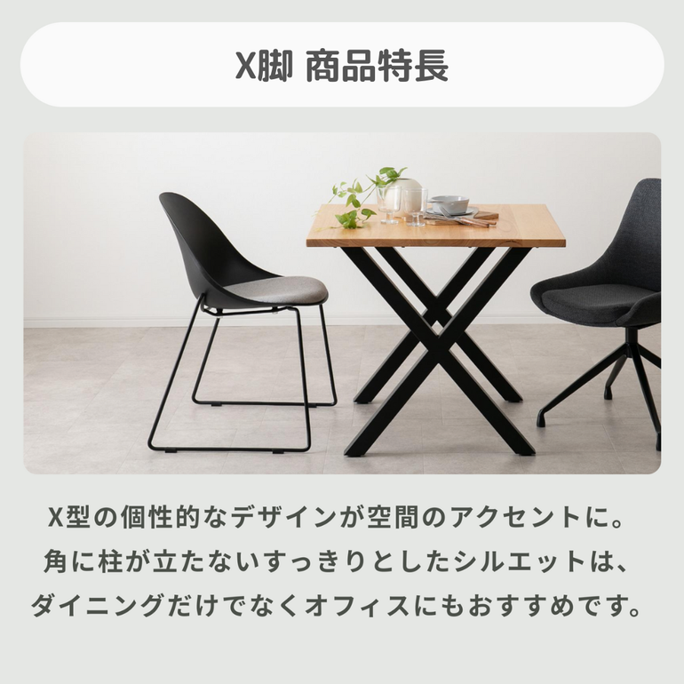 CIRCLE モノトーン ダイニングテーブル セット 【X脚】 ダイニング
