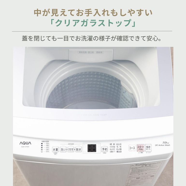 AQUA 家電2点セット 全自動洗濯機+冷蔵庫 2人暮らし：200L 〜の