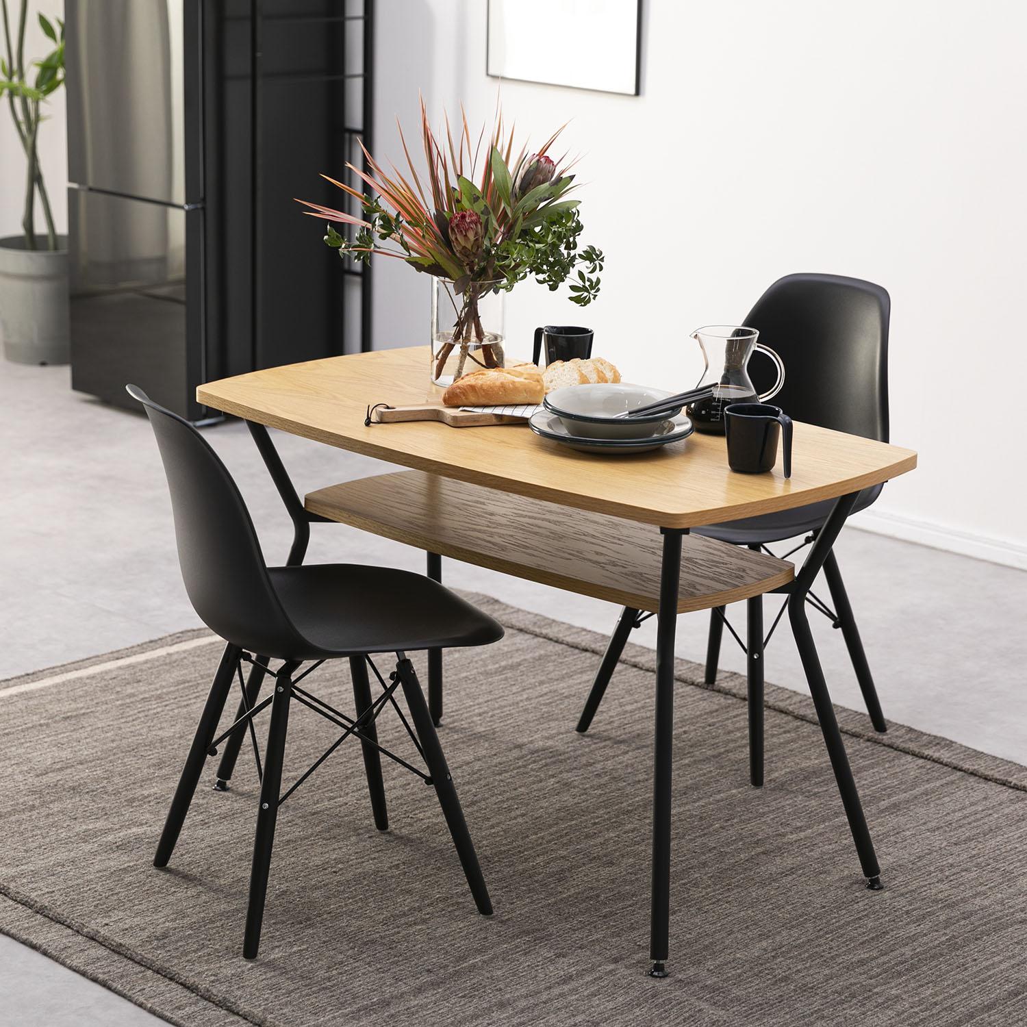 収納スペース付き ダイニングテーブル 幅110×奥行60×高さ68㎝ azumaya