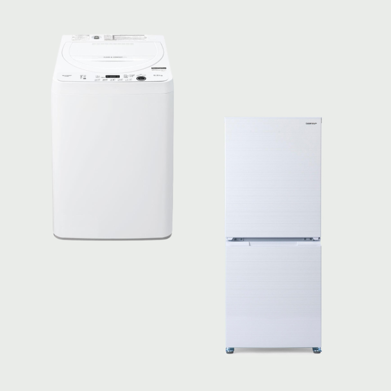 SHARP 基本の家電2点セット【洗濯機5.5kg & 冷蔵庫152L】 全自動洗濯機