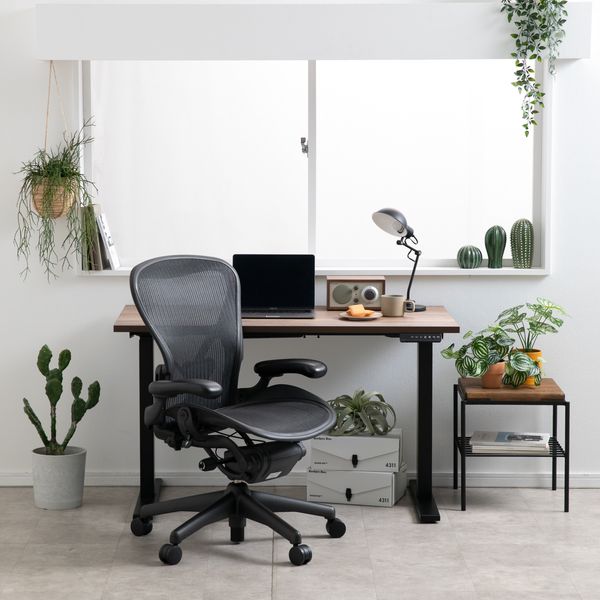電動でシンデレラフィットのデスクセット【電動デスク幅120cm & HermanMillerチェア】