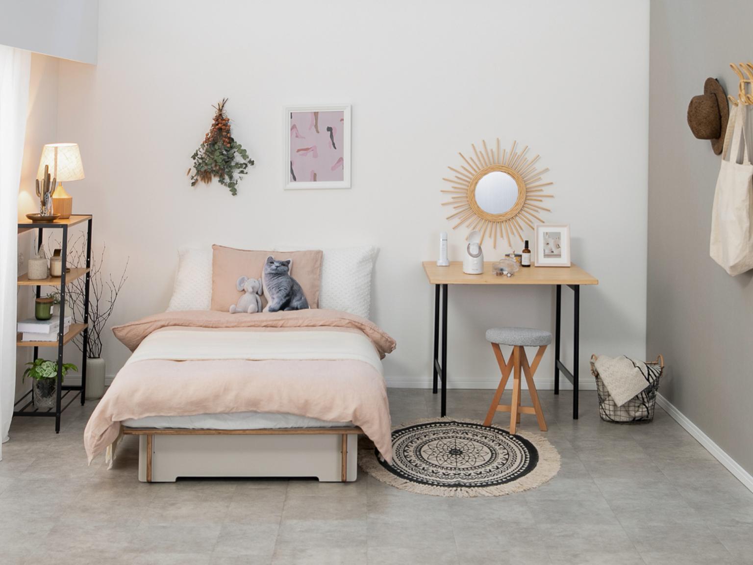 シングルベッドとドレッサーで自分好みの空間