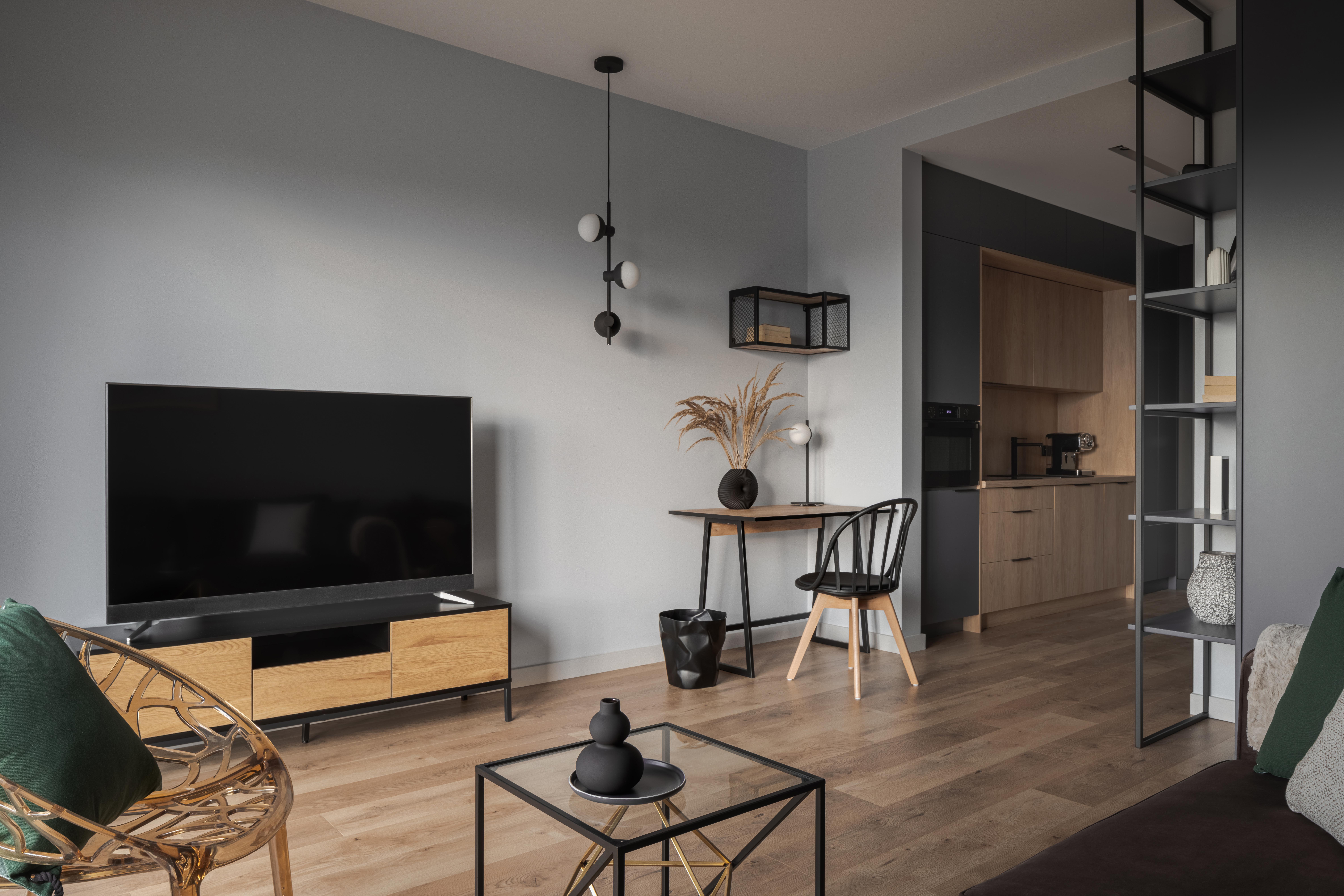 ブラックの家具・家電でクールなお部屋に
