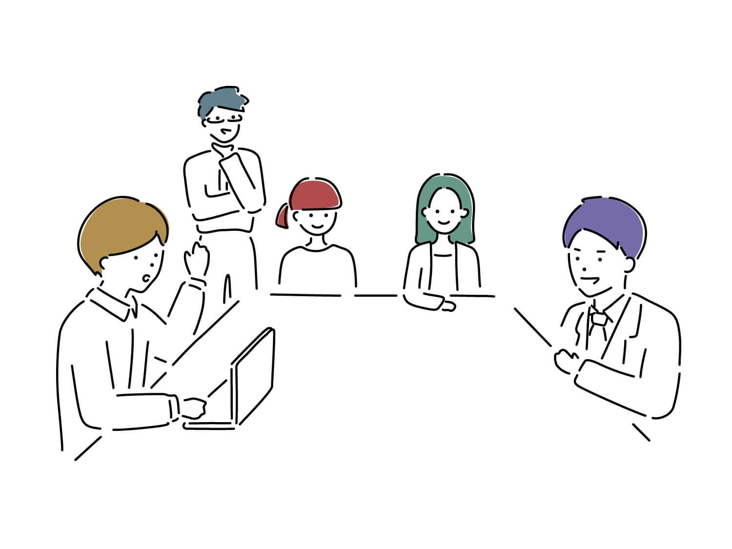 FPさん交えた5人のイラスト