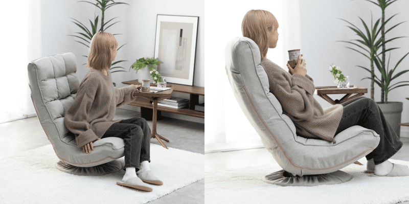 疲れない立ちやすいローソファのようなフロアチェア