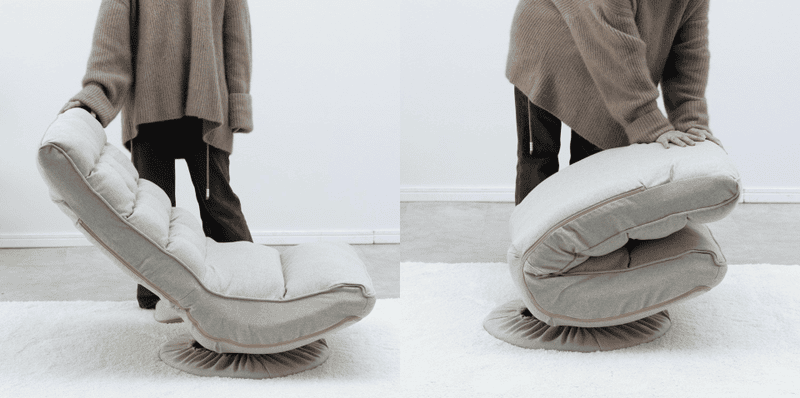 お部屋の邪魔にならず広く見せるソファのような回転座椅子