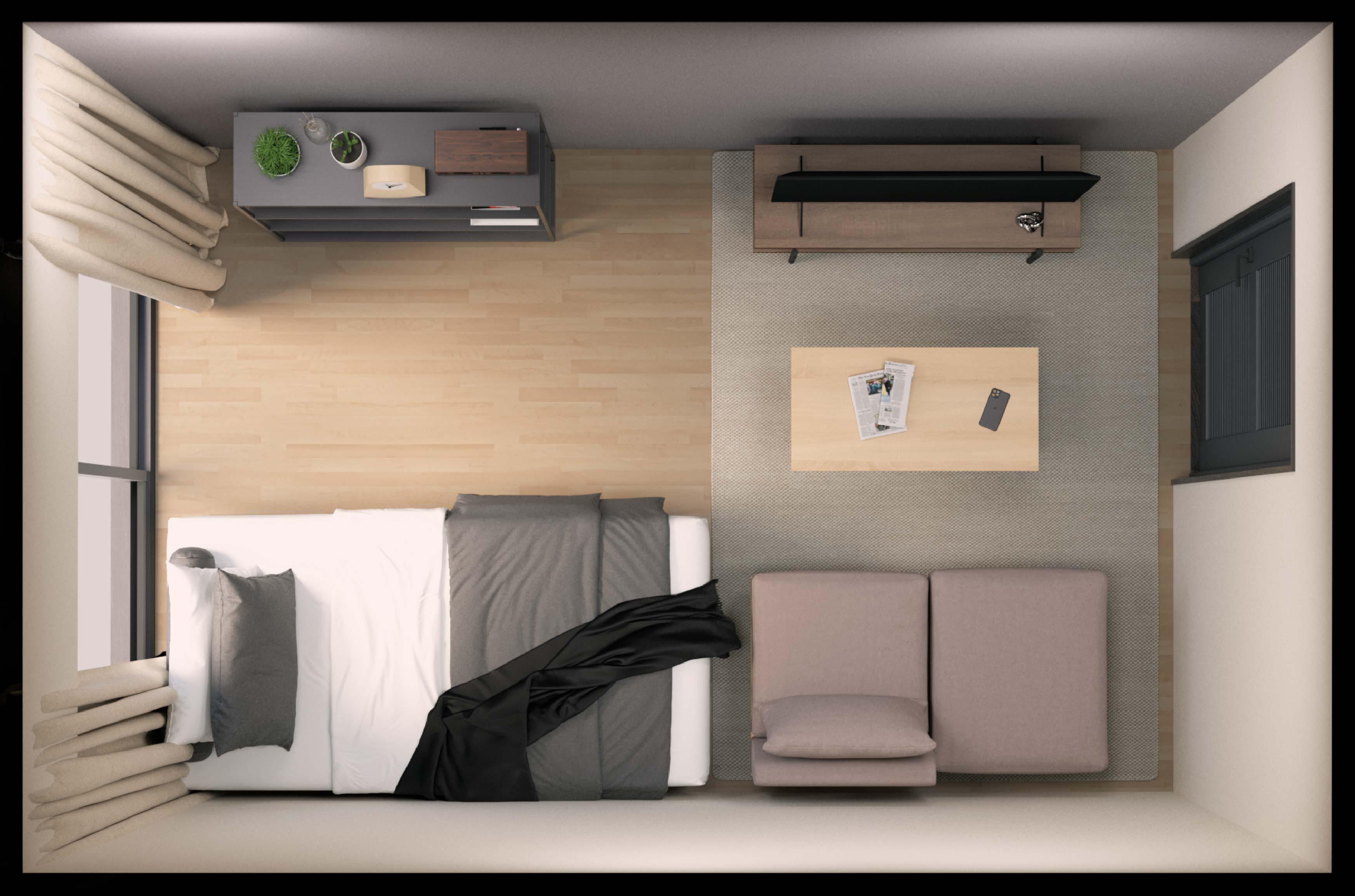 ソファのある6畳のお部屋の見取り図