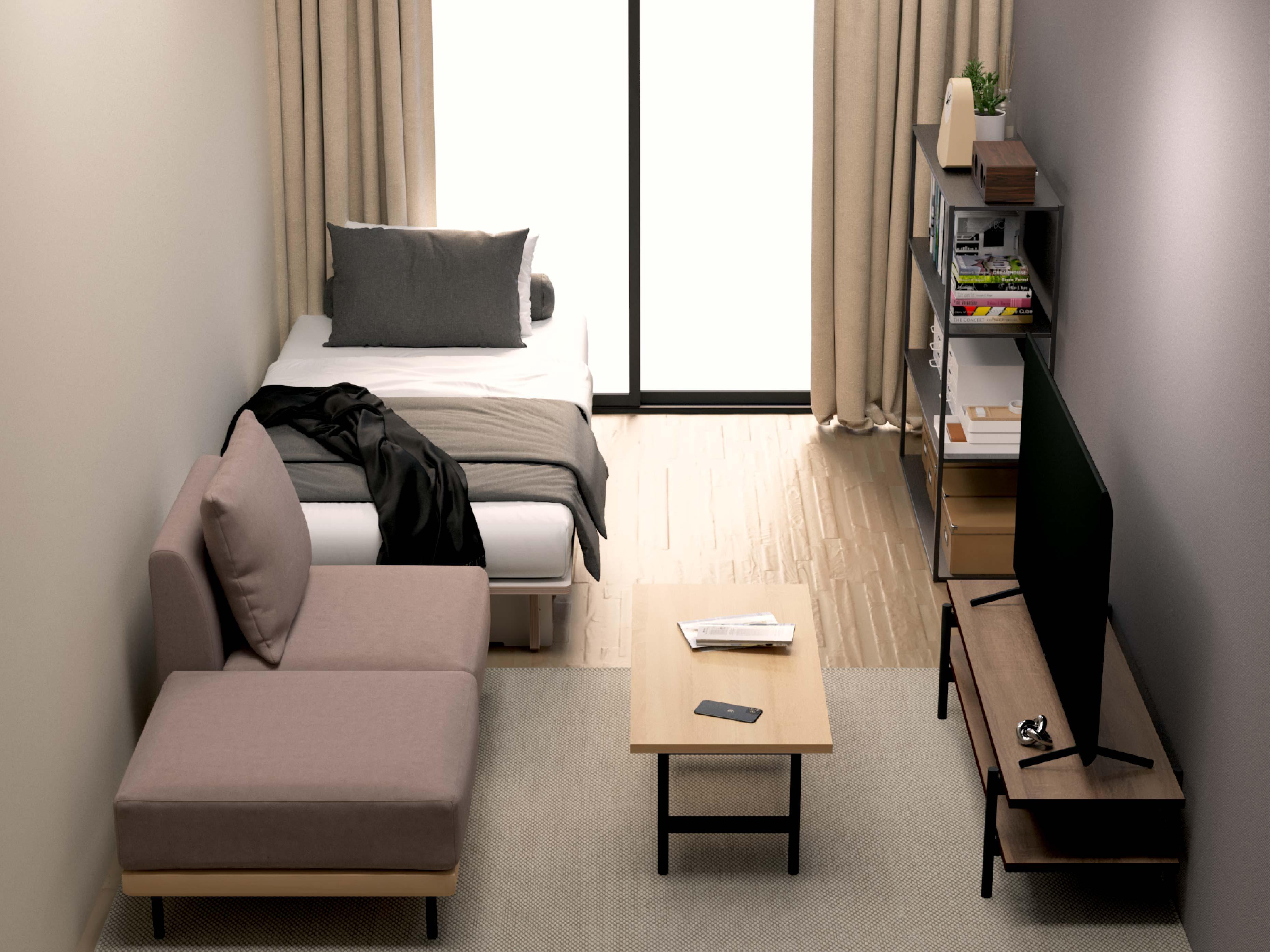 ソファのある6畳のお部屋の全体図