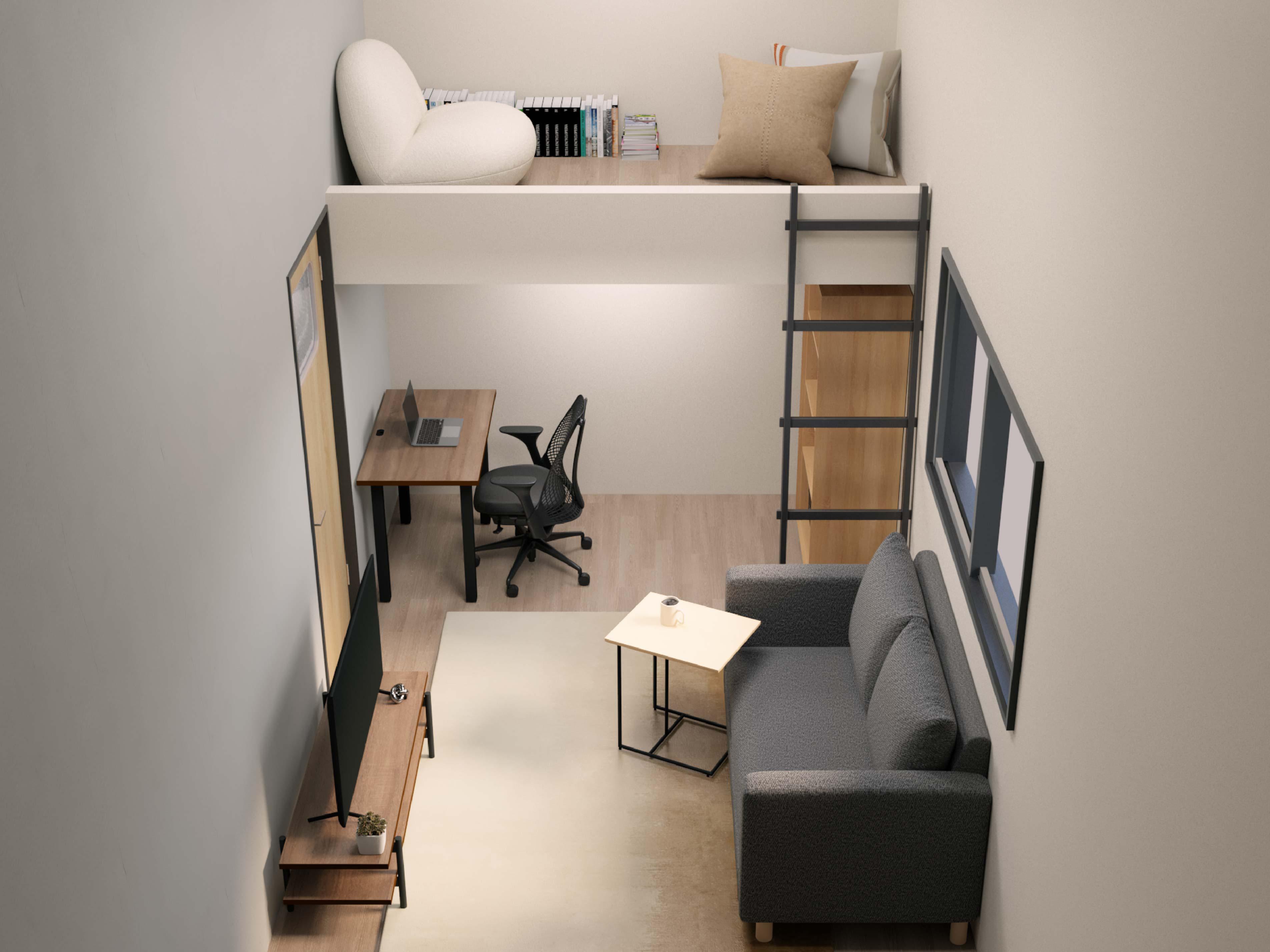 ロフト付きの部屋のレイアウト