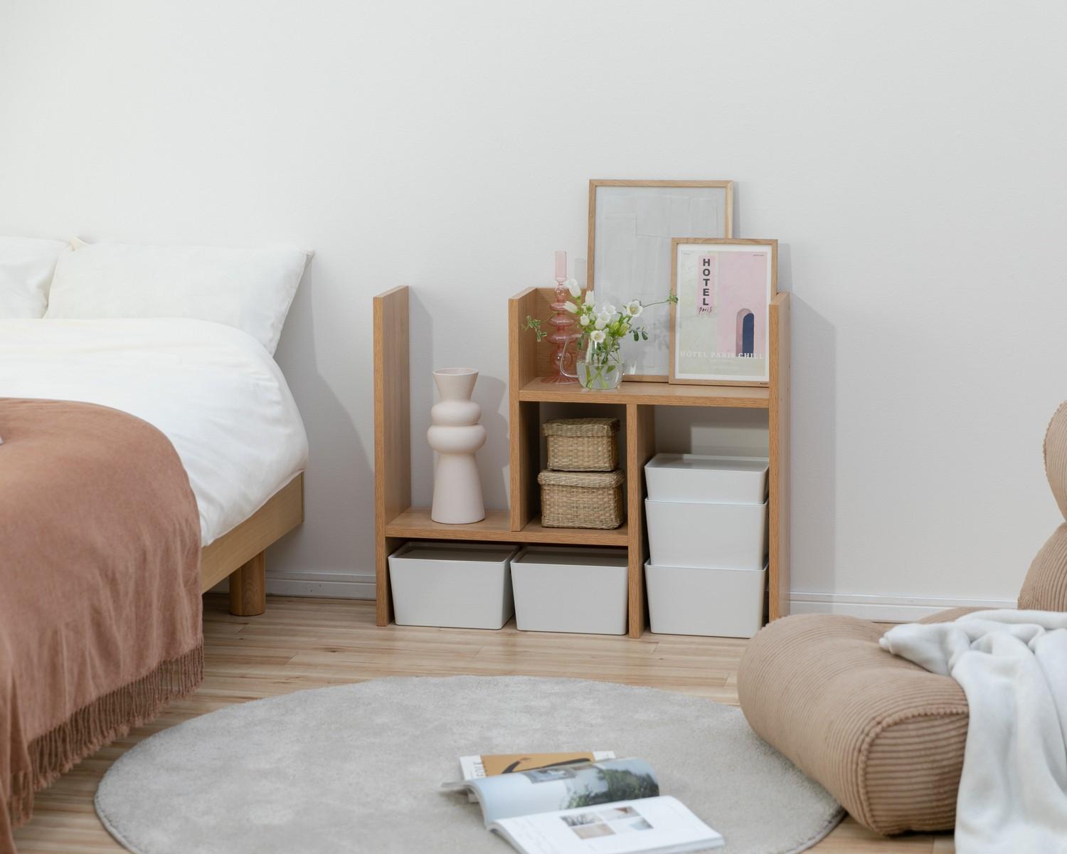 コンパクトな部屋でも使える伸縮自在の収納