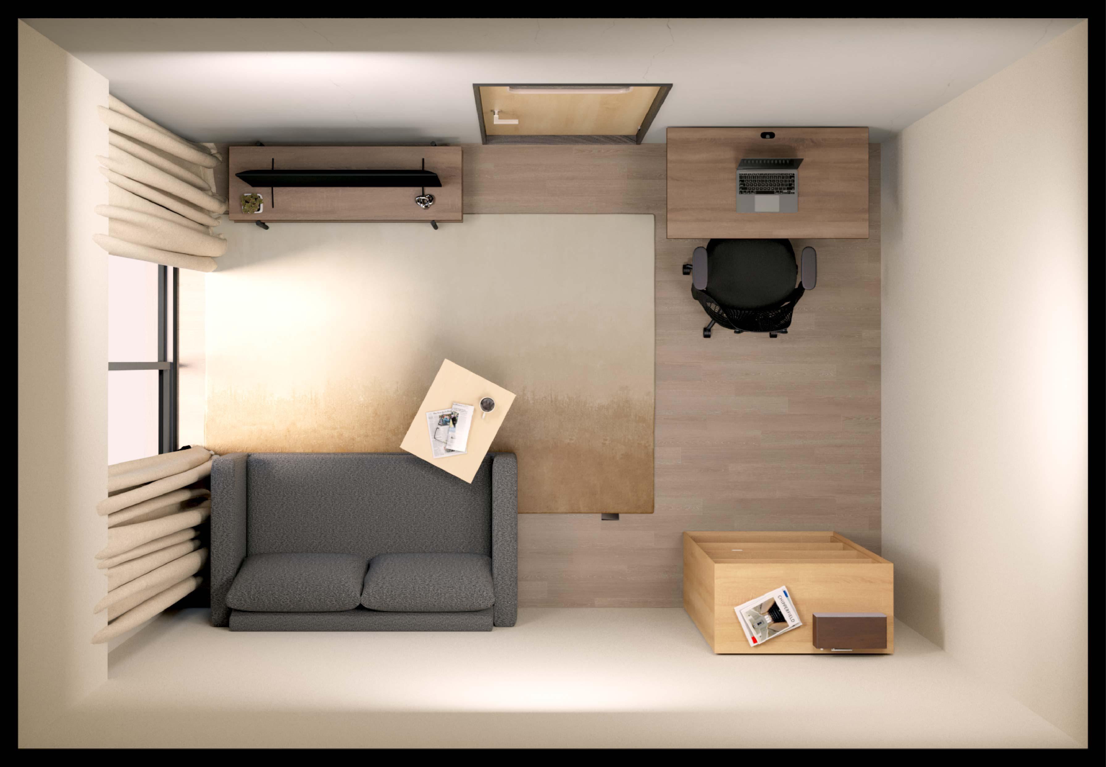 ロフト付き6畳1Kのレイアウトの見取り図