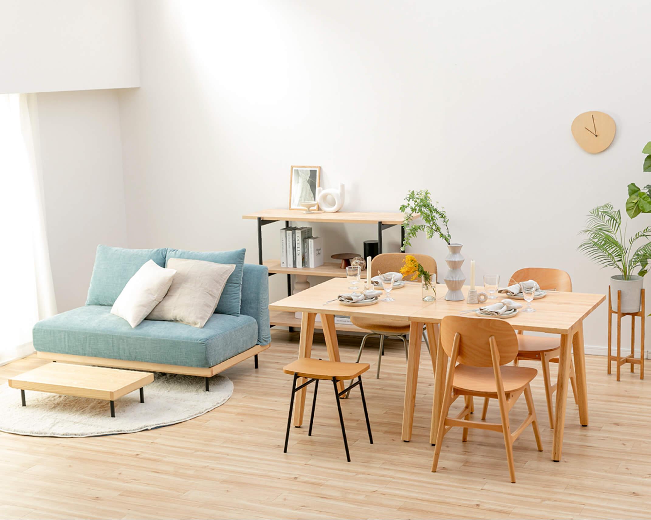 ナチュラルな雰囲気のリビングダイニング