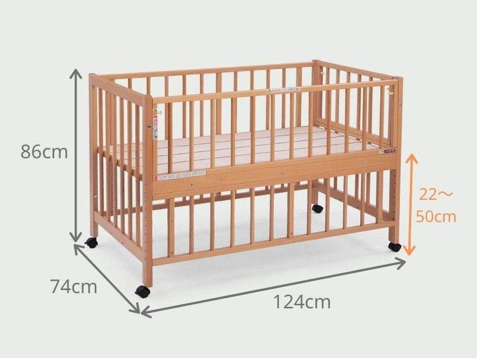 ベビーベッド レンタルのおすすめ　SAWABABY スクレ 添い寝ベビーベッド スタンダードサイズ【国産】