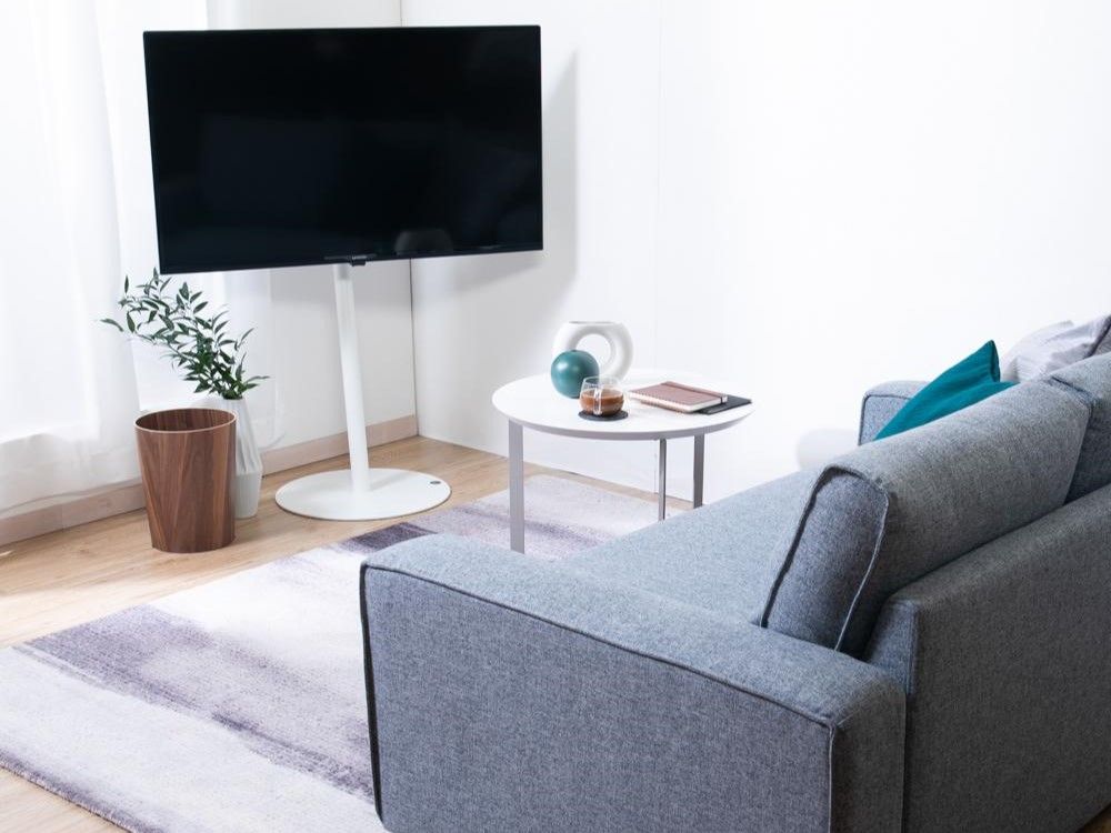 テレビ画面が宙に浮いているように見えるWALL テレビスタンド A2 LOW TYPE