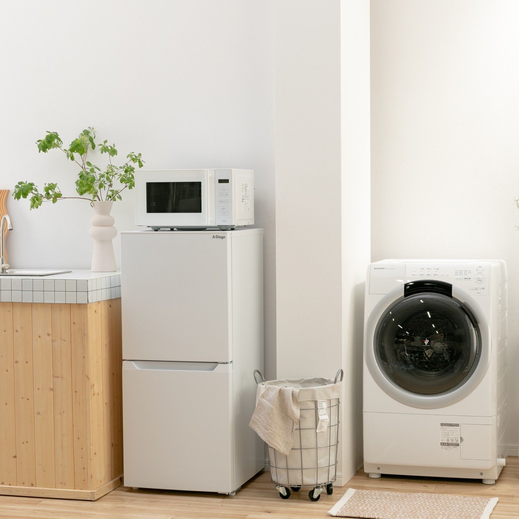 コンパクトドラム式洗濯機の家電セット