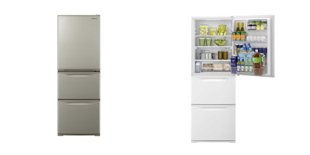 二人暮らしにおすすめのPanasonic 335L 3ドア冷凍・冷蔵庫　クリスタルドアタイプ
