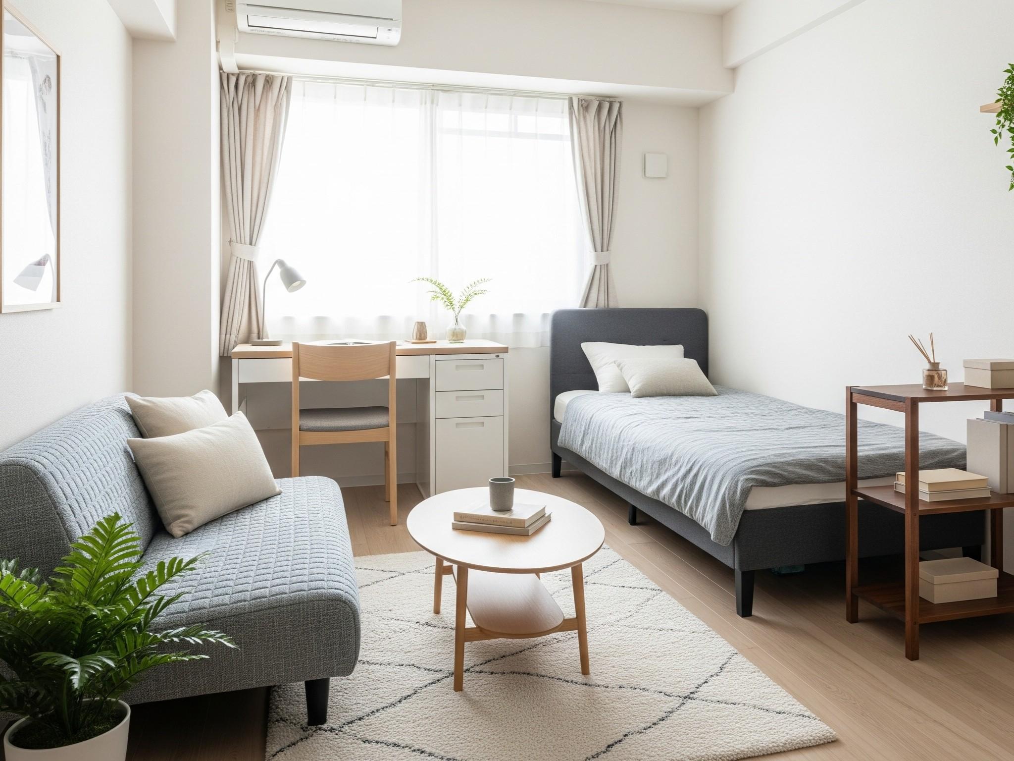 一人暮らし6畳1Kのお部屋のレイアウト