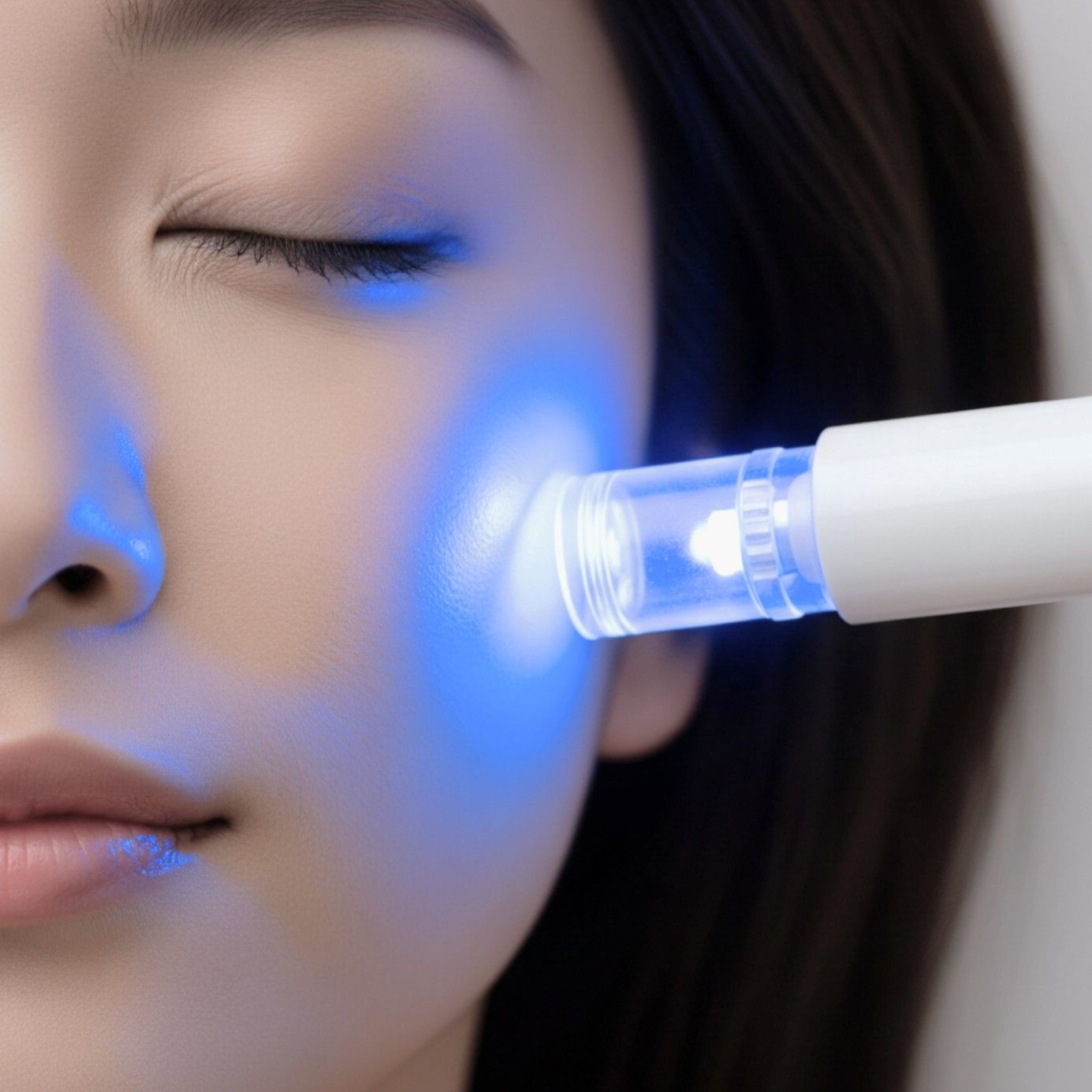 LED：光の色でアプローチ！目的に合わせた肌ケアする女性