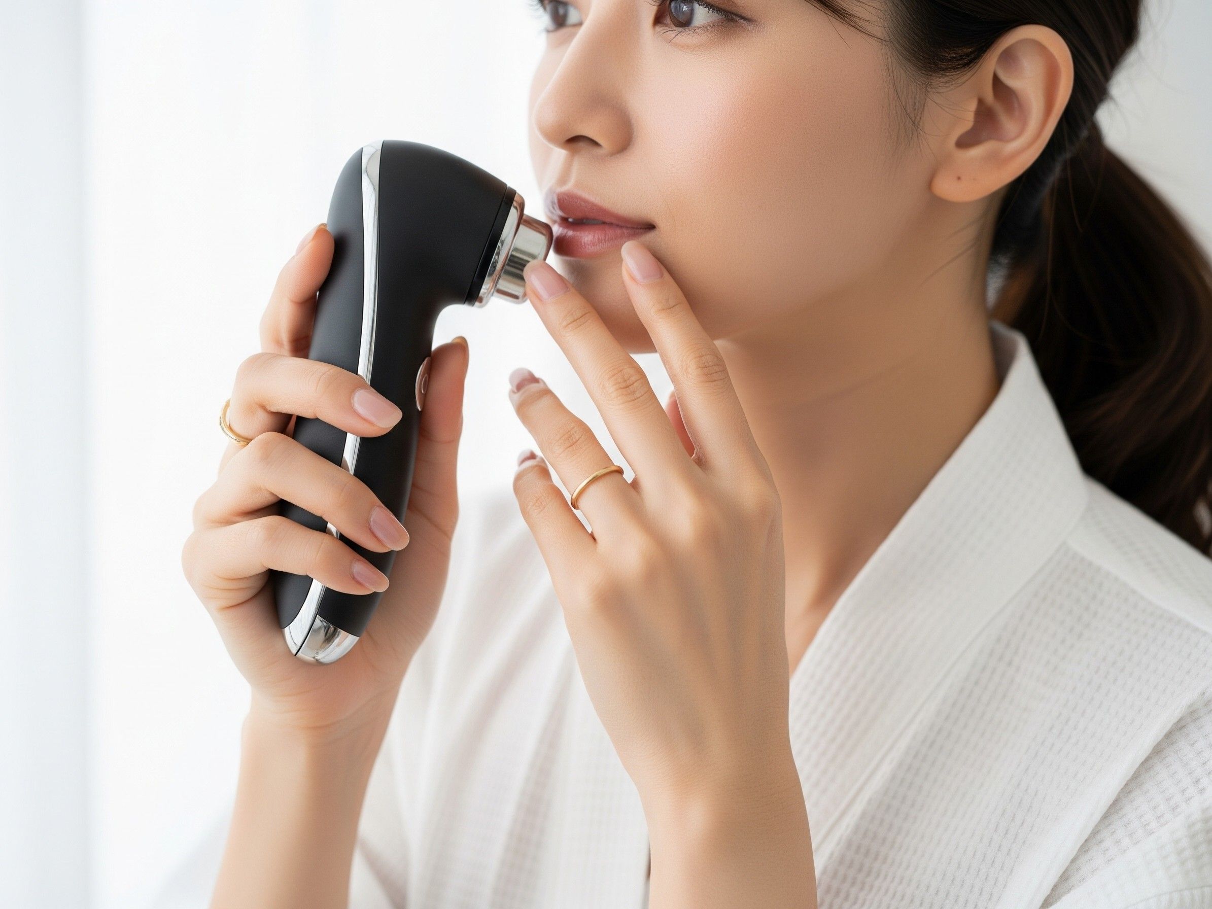 効果UPのコツ！美顔器の正しい使い方＆注意点をチェックする女性