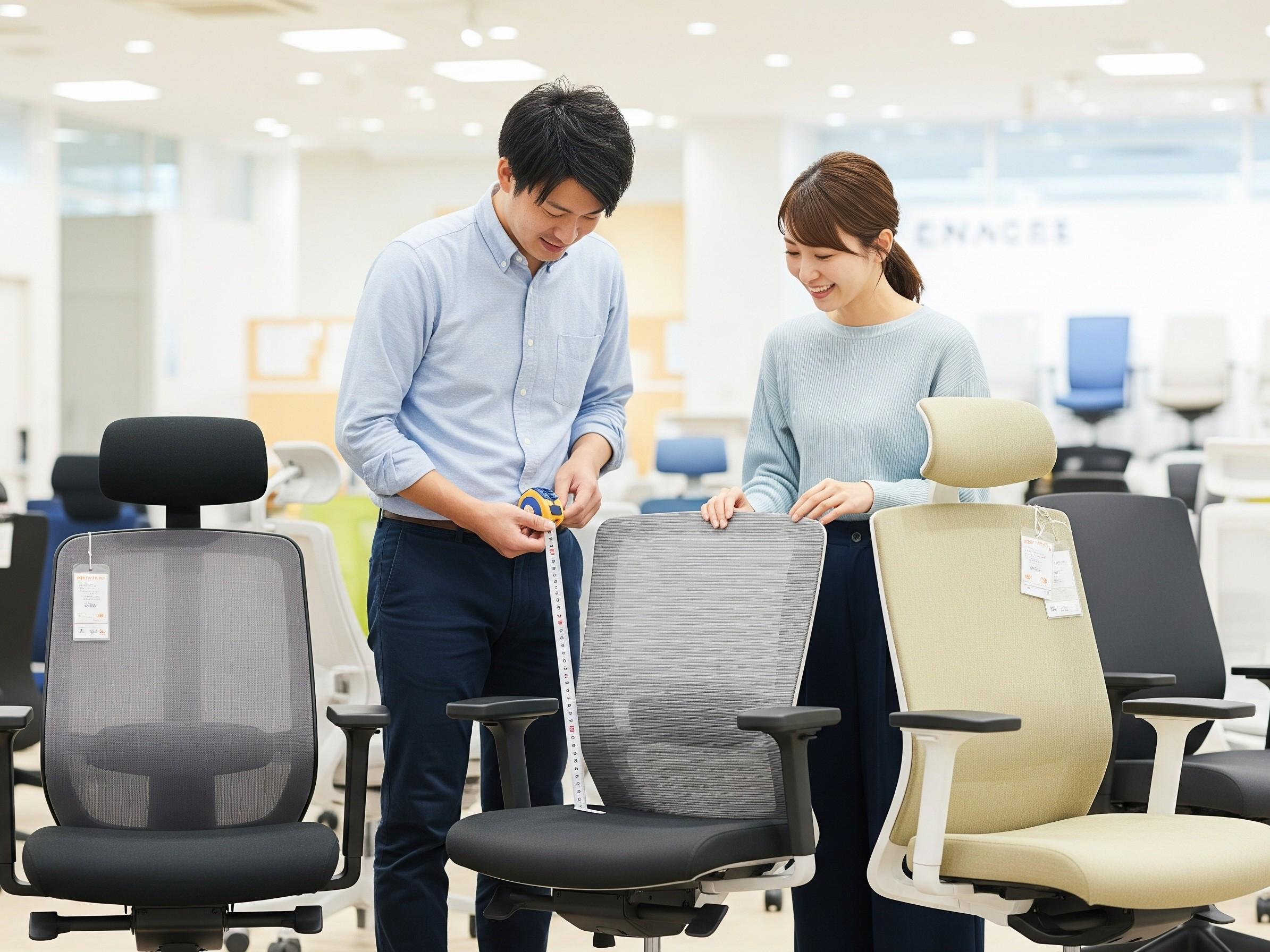 コスパ最強のオフィスチェアを探す男女