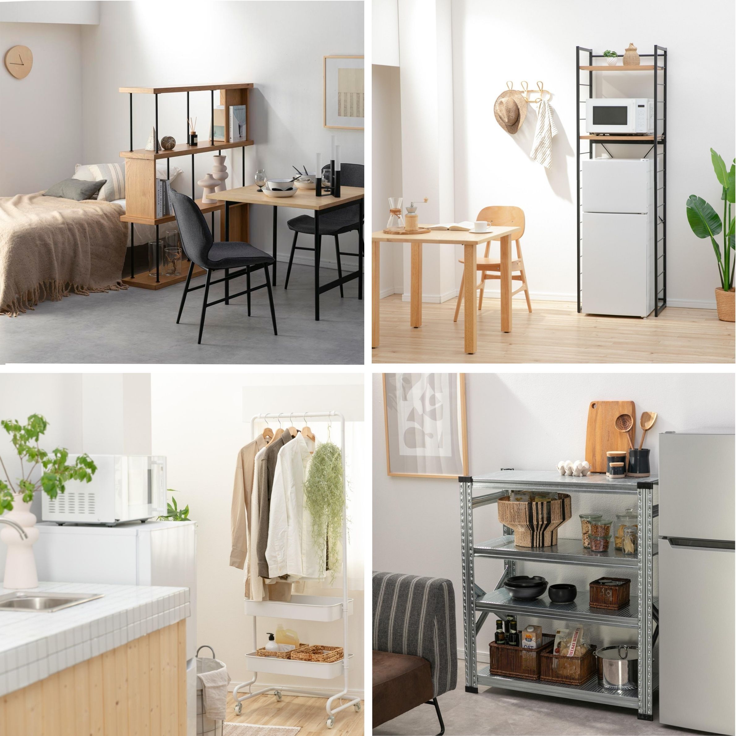 部屋が狭くても家具のレンタル・サブスククラスでおしゃれな収納が選べるイメージ