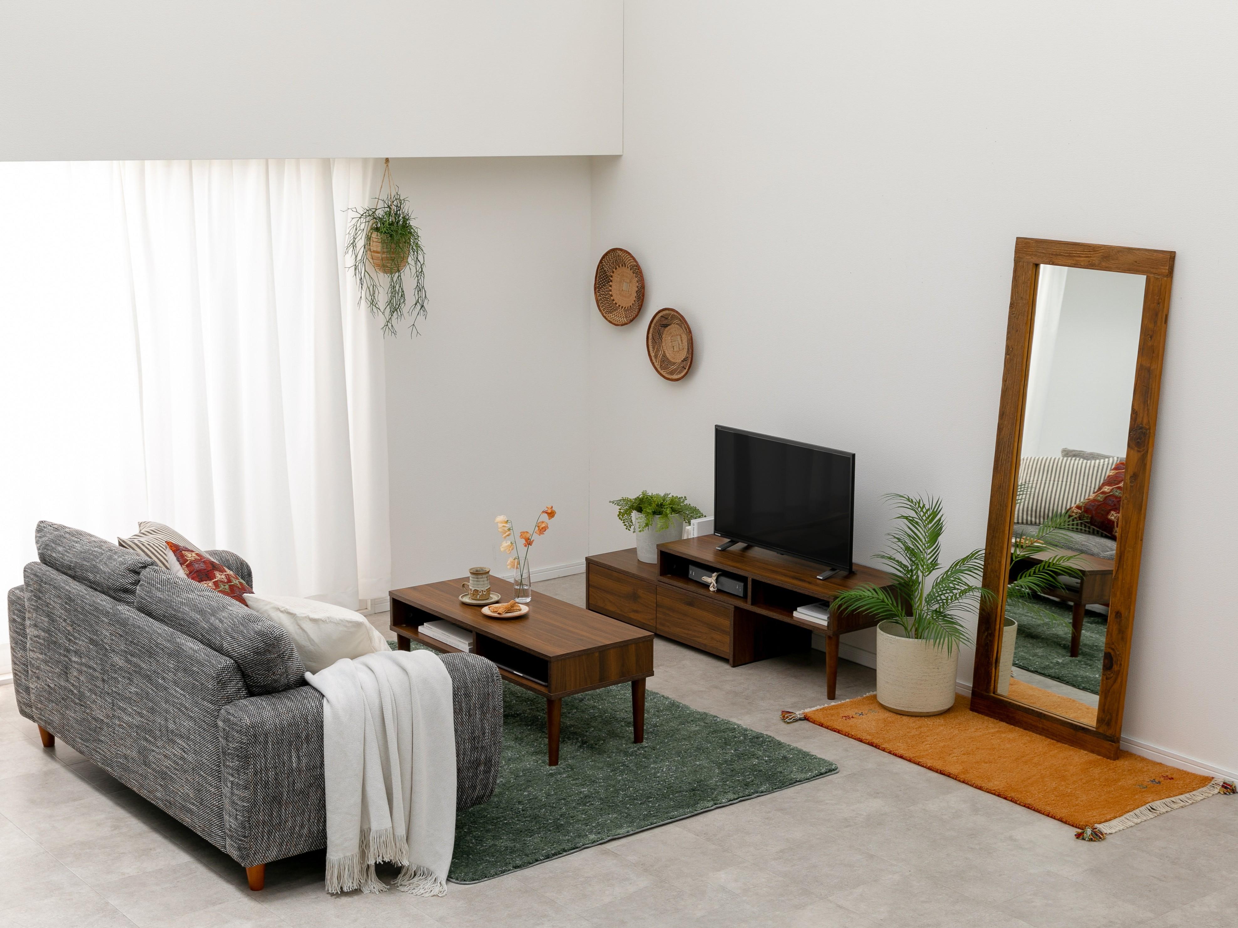 4.5畳〜6畳の部屋にテレビを設置した様子