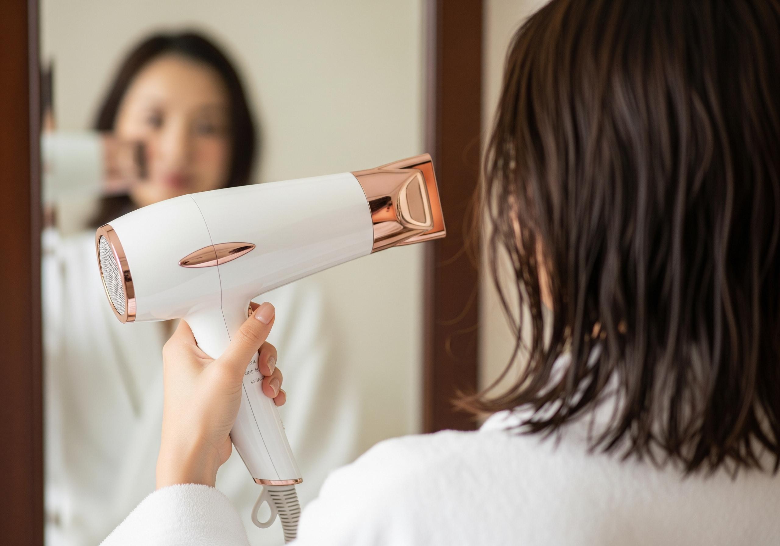 最適なドライヤーを選んでウルツや美髪を手に入れた女性のイメージ
