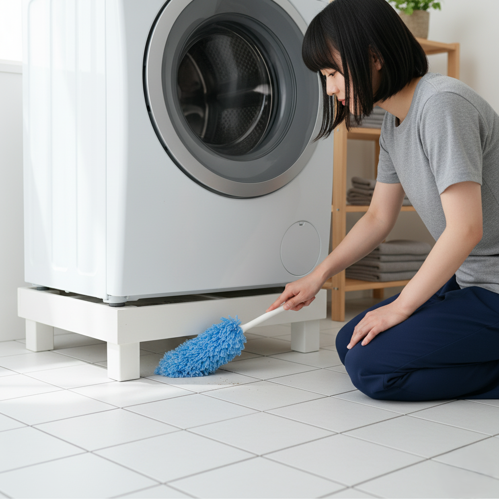 洗濯機用の台を設置するメリット　洗濯機の下や周りの掃除がラクになる