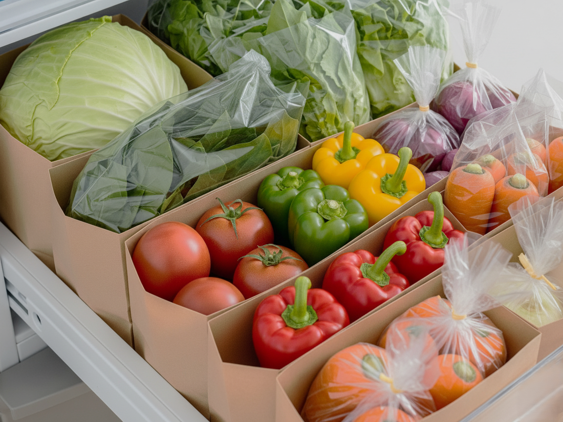 冷蔵庫に入った野菜