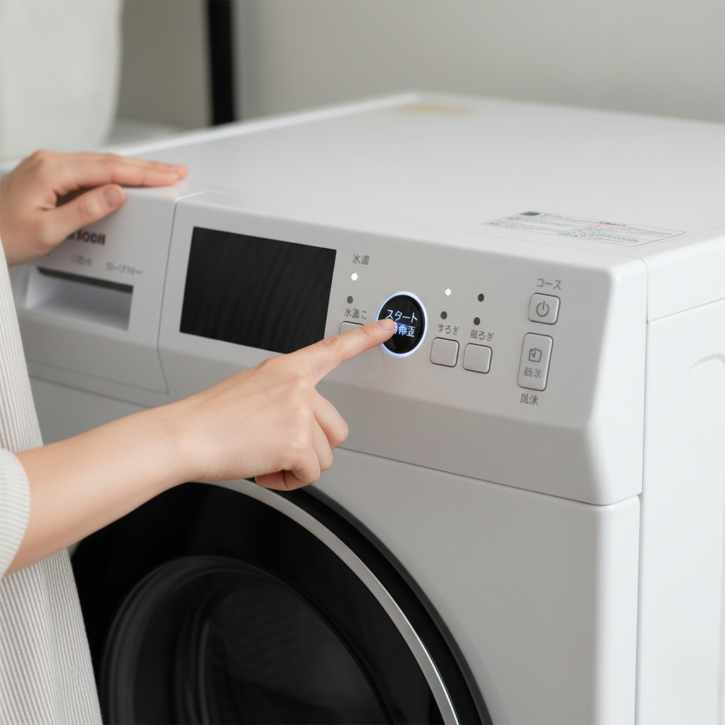 ドラム式洗濯機の使い方④　スタートボタンを押す