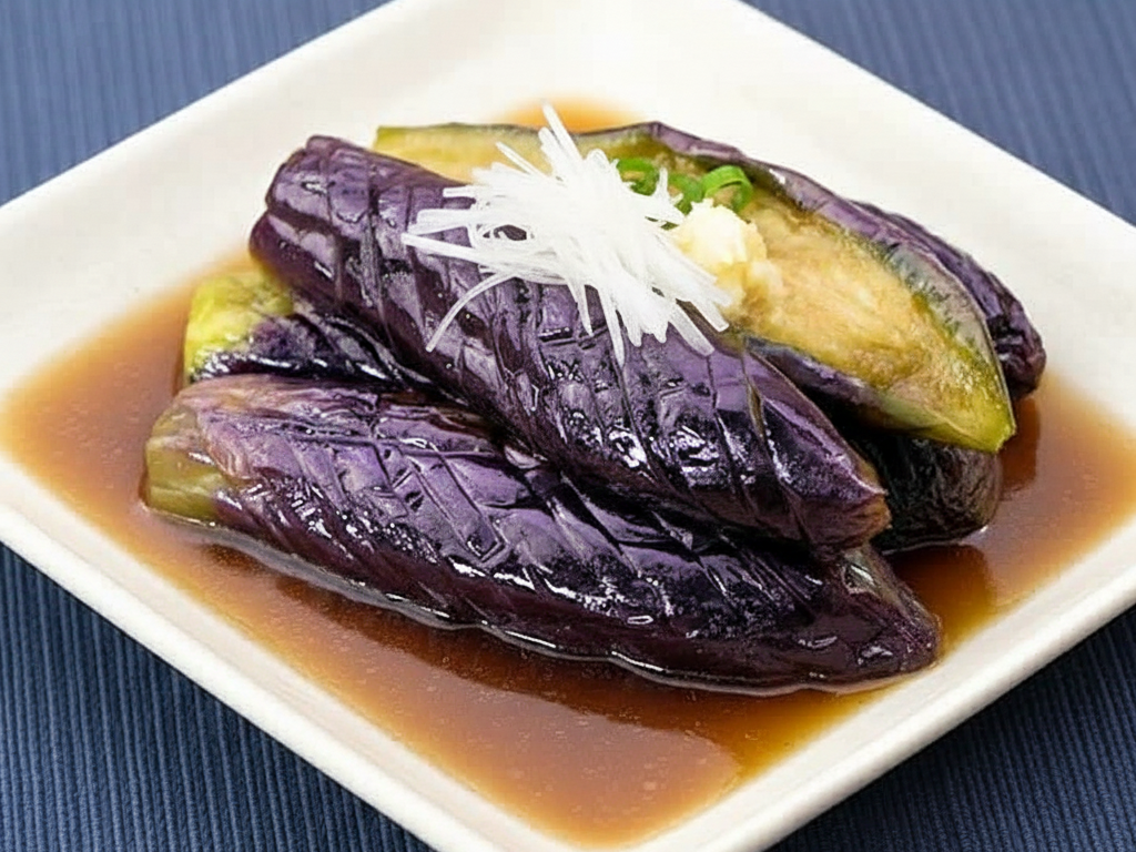 レンジで作ったナスの煮浸し