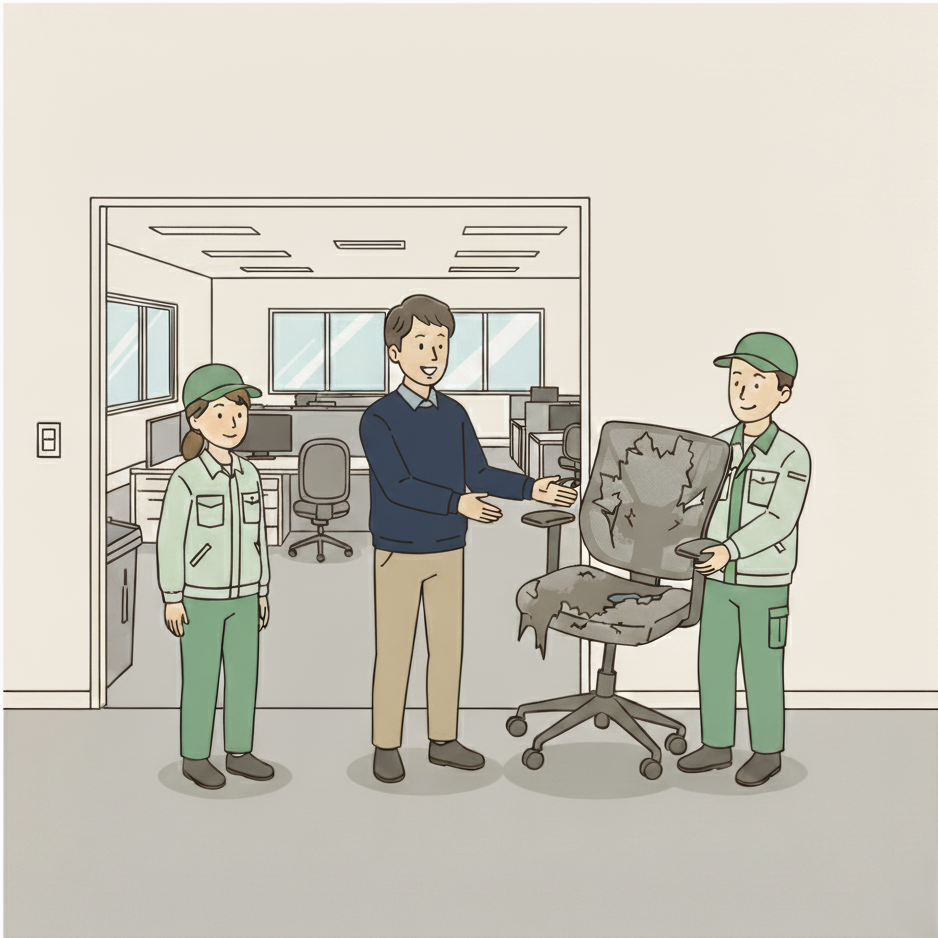 オフィスチェアを産業廃棄物として処分する法人のイメージ