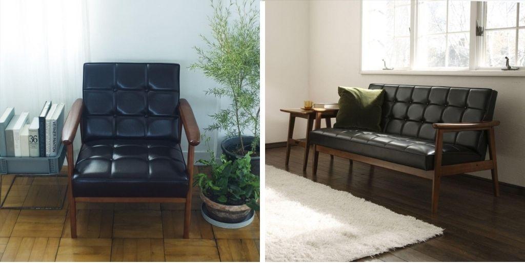 カリモク60 Kチェアの色違いと2シーター