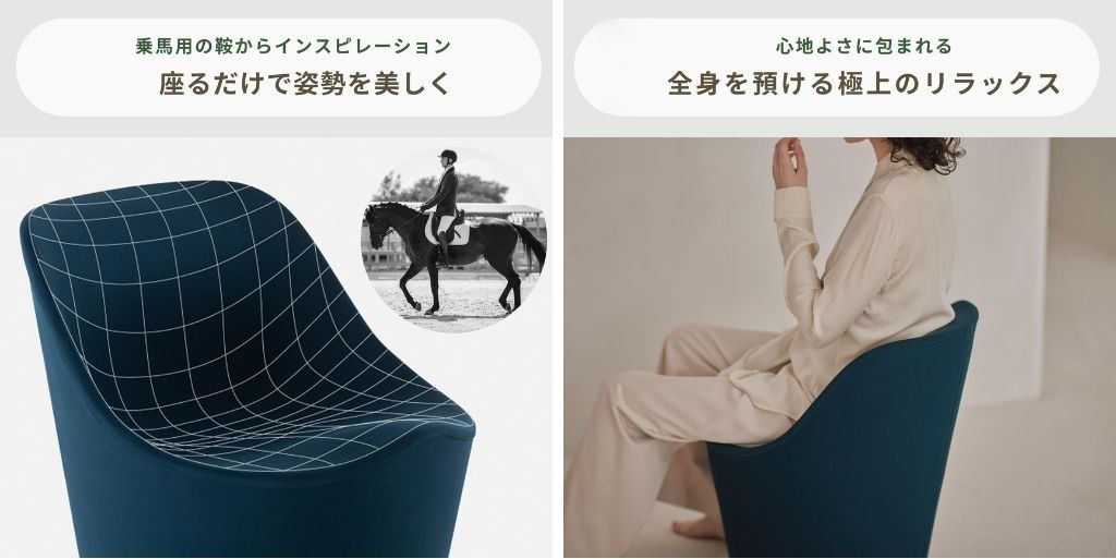 乗馬からヒントを得た&MEDICAL KURA SOFAnoの姿勢補正の図説