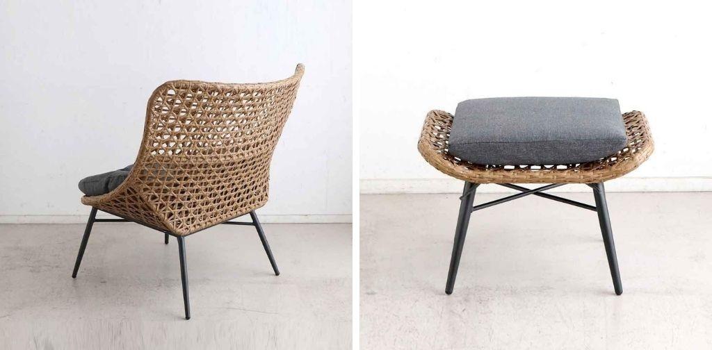 リゾネア パーソナルチェア＆オットマンの後ろとオットマン