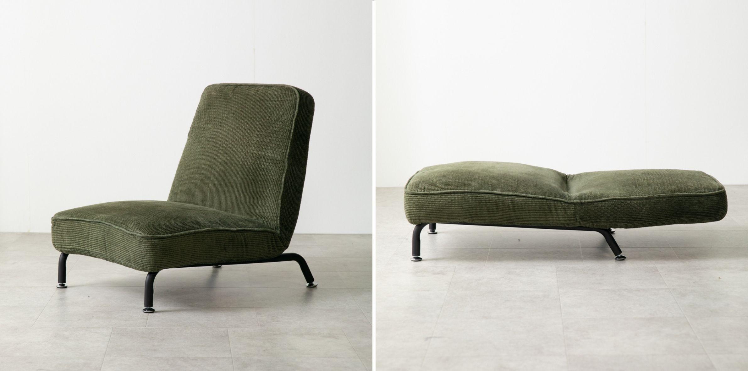 こたつに合うソファ パーソナル1P ソファ リクライニングの様子