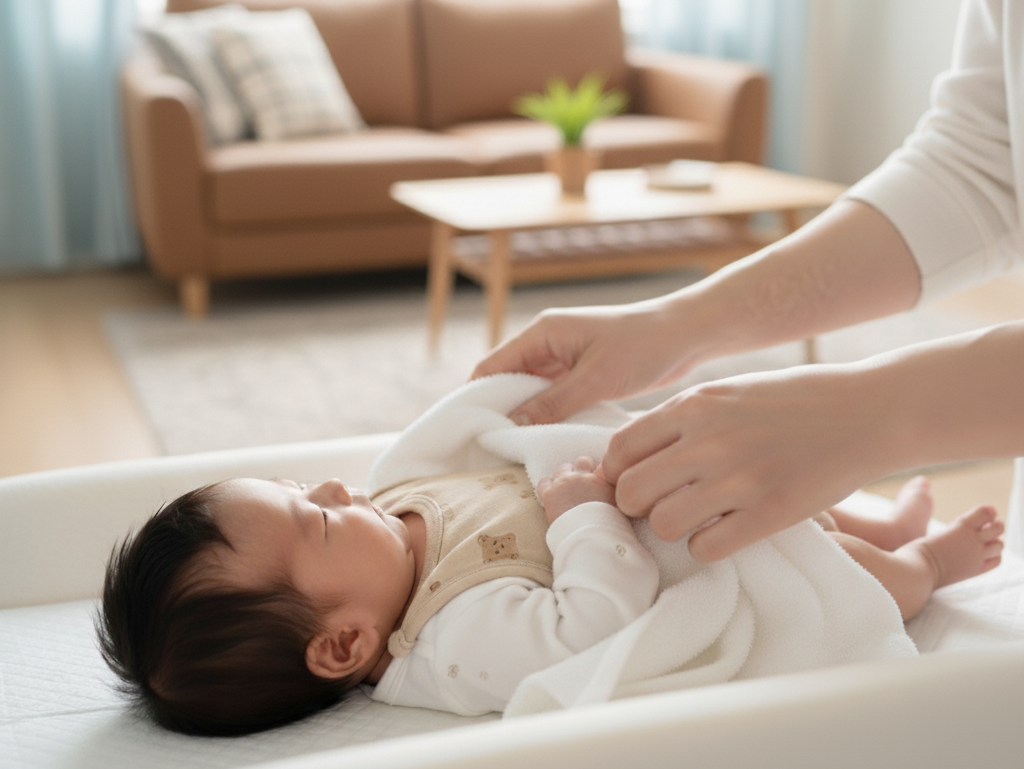 賢い家具と家電のレンタル・サブスククラスで借りたベビー用品で成長する赤ちゃん