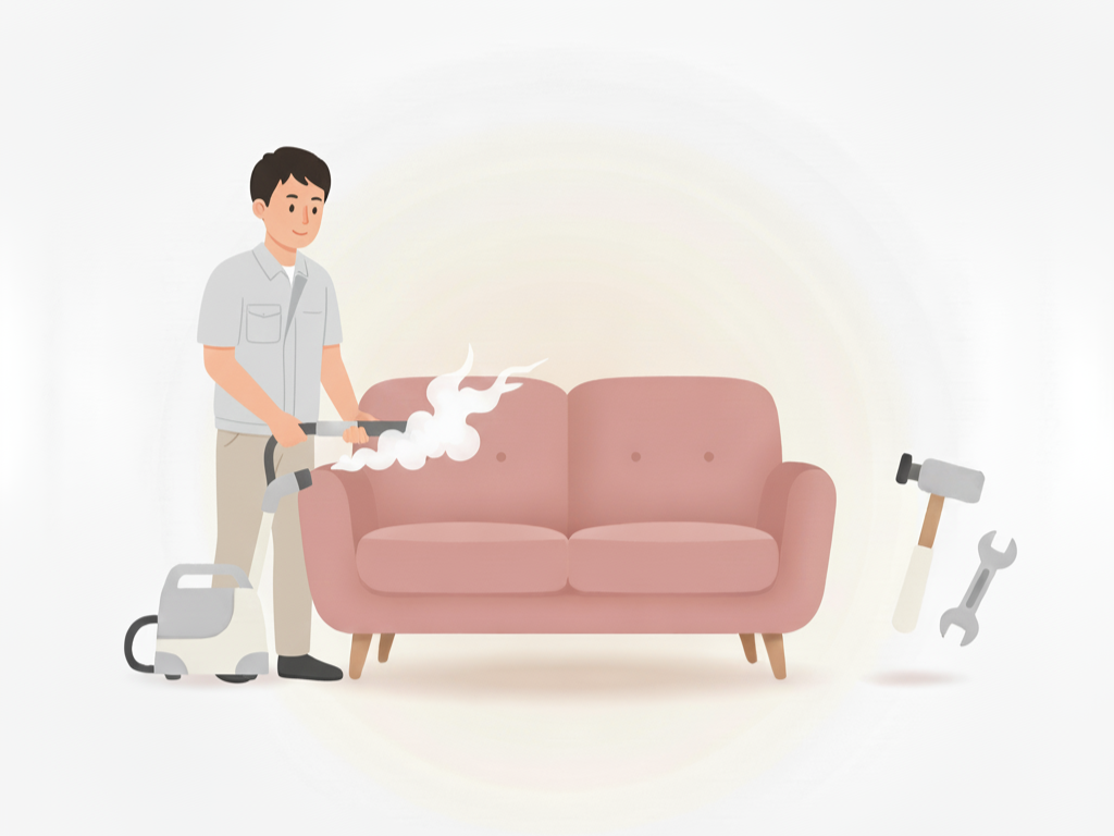 専門スタッフによる　リペア・クリーニングで安心家具のレンタル・サブスククラスCLAS