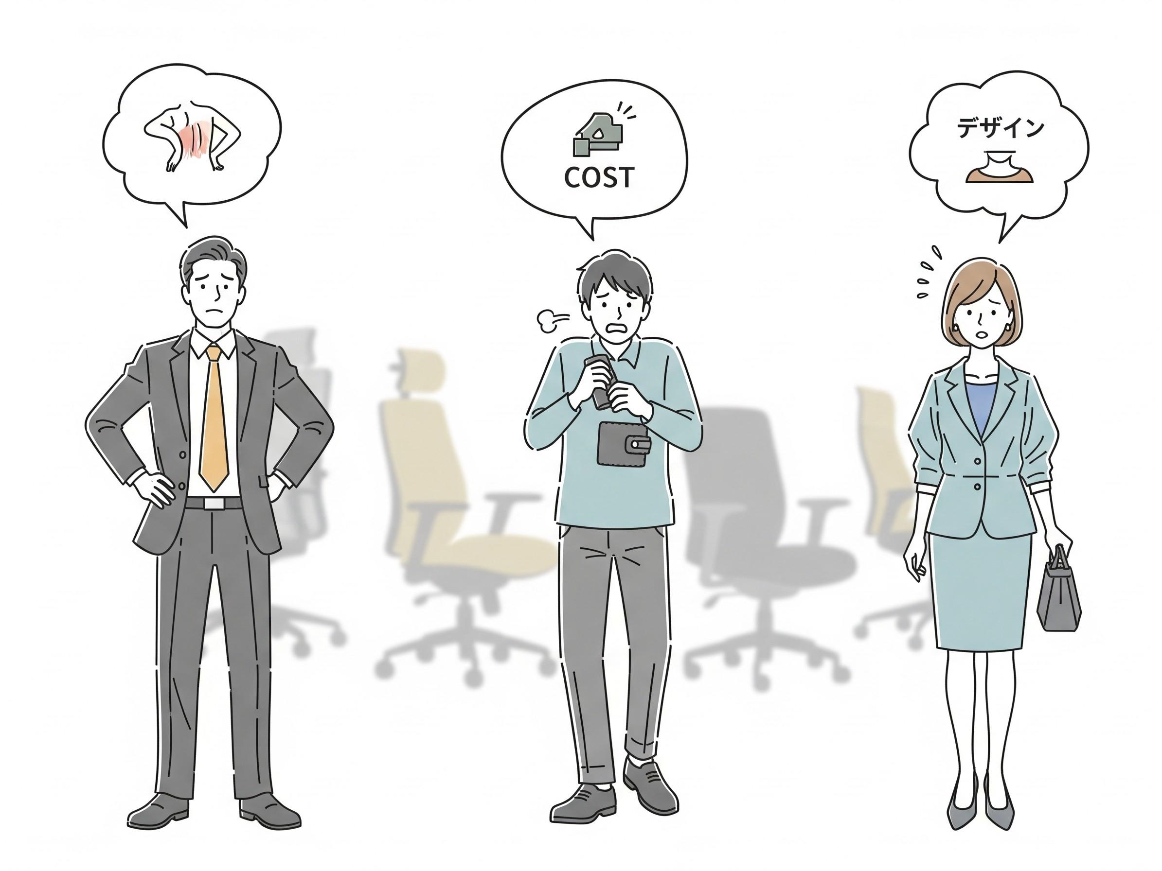 自分に合うオフィスチェアの選び方で悩む人