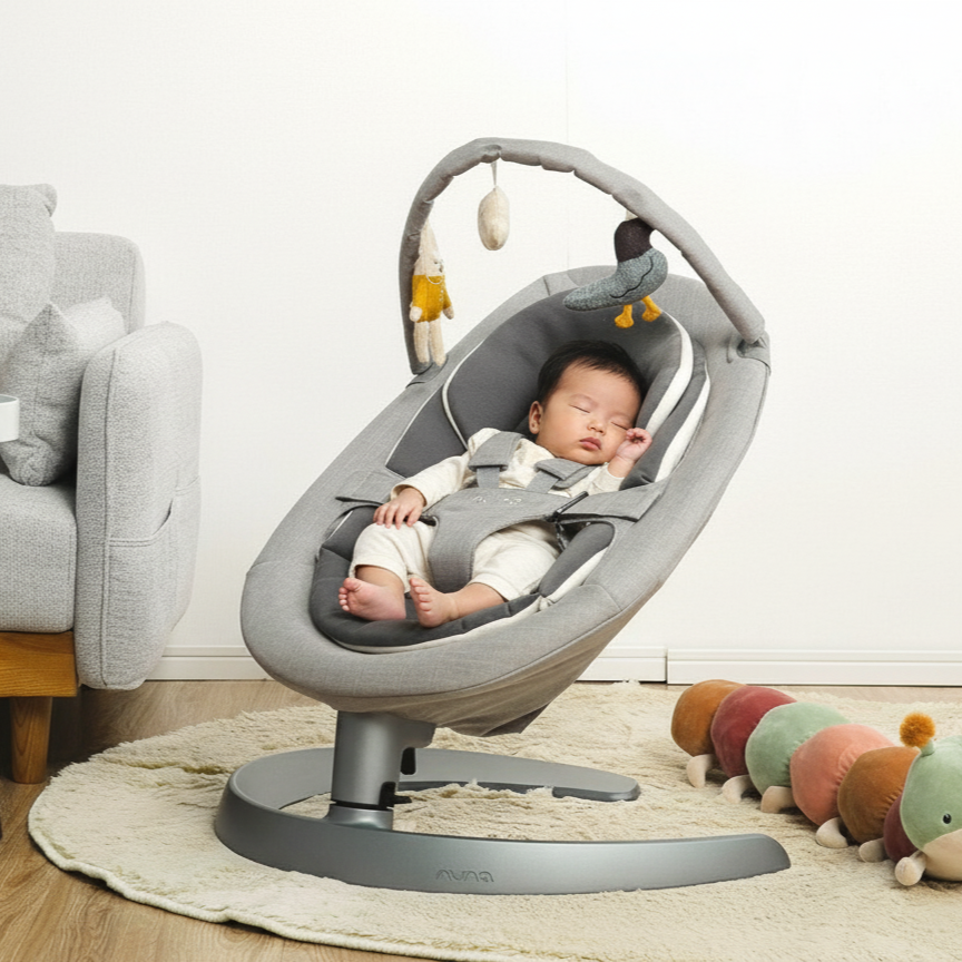 赤ちゃんのデリケートな体をしっかり守ってくれる快適なベビーバウンサー