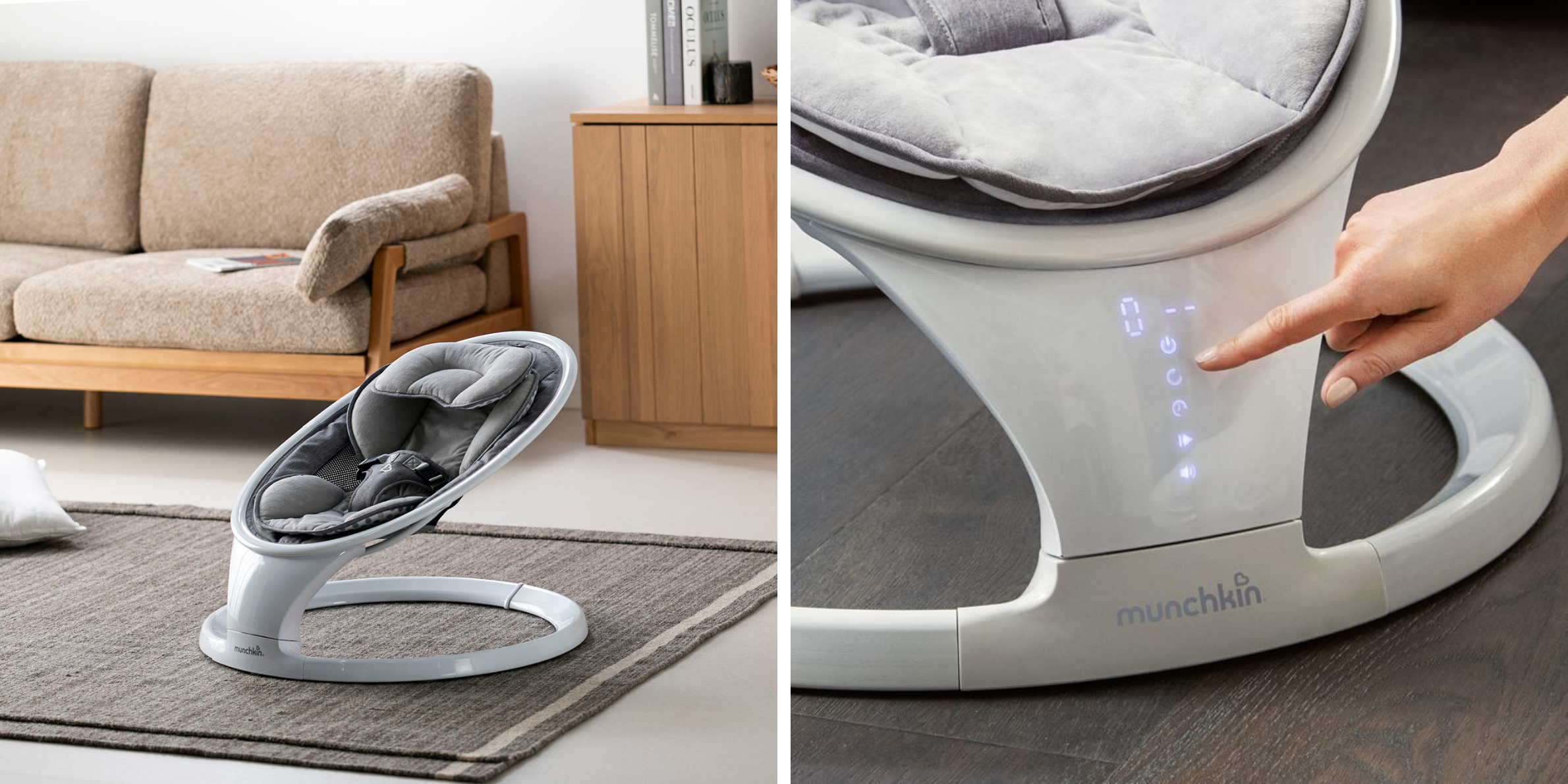 人気の電動バウンサー　munchkin 電動ベビースウィング