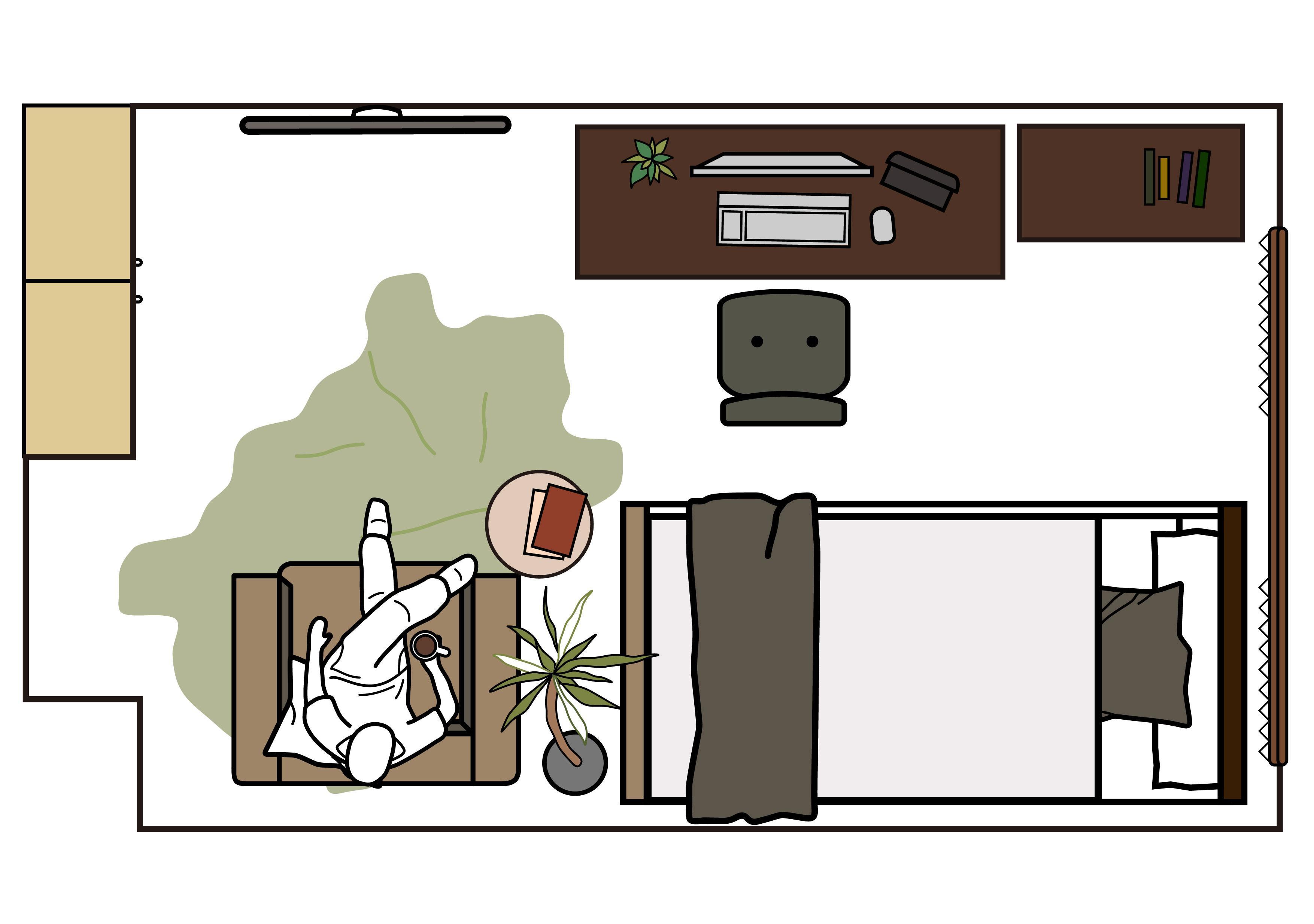 【8畳ワンルーム】で在宅ワークするレイアウト