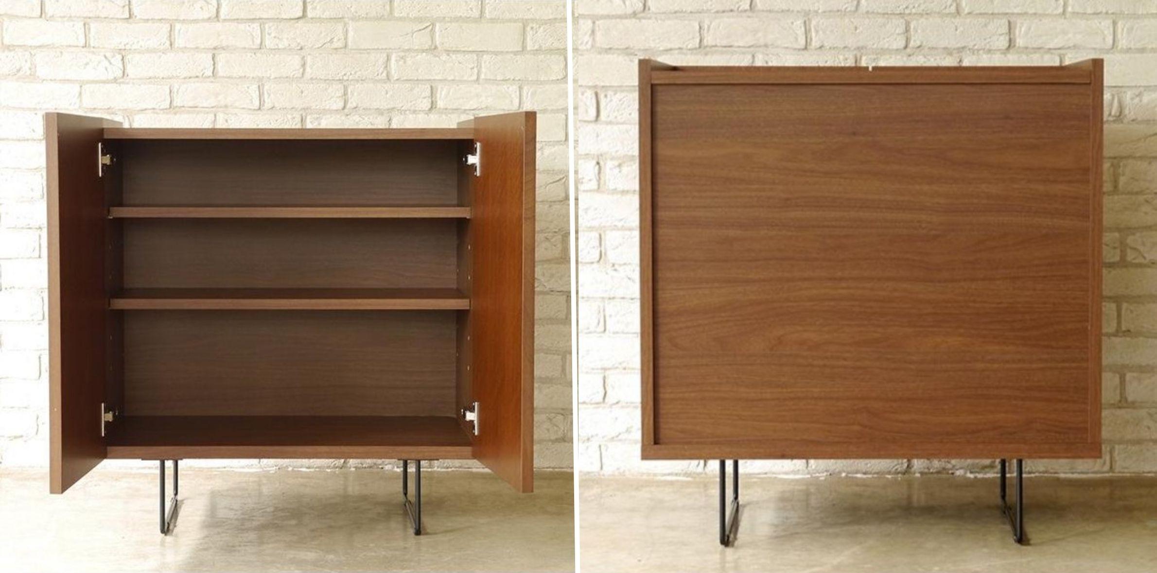 横長で幅のあるものも入る　ルト サイドボードの中身と背面