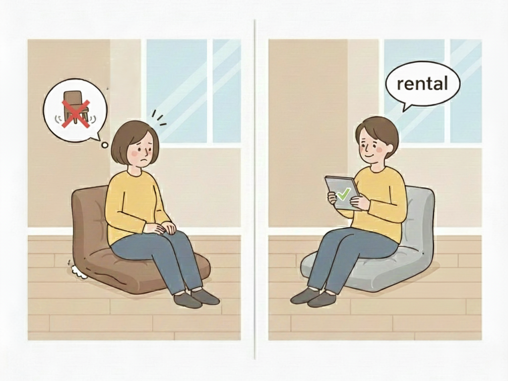 座椅子は「消耗品」？クッションのへたりと処分の悩みはレンタルで解決