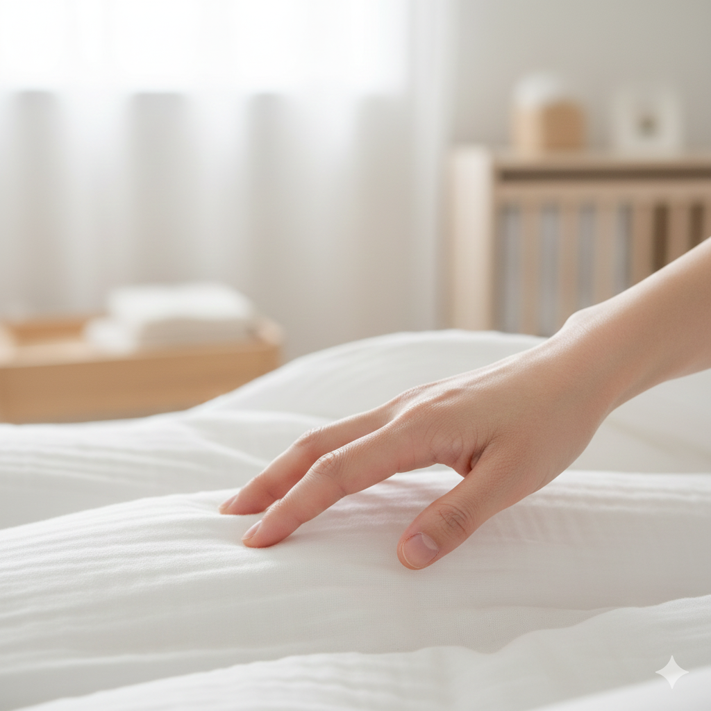 衛生面も安心のベビー用品のレンタル・サブスククラスで借りたベビー布団の清潔感を確認する手