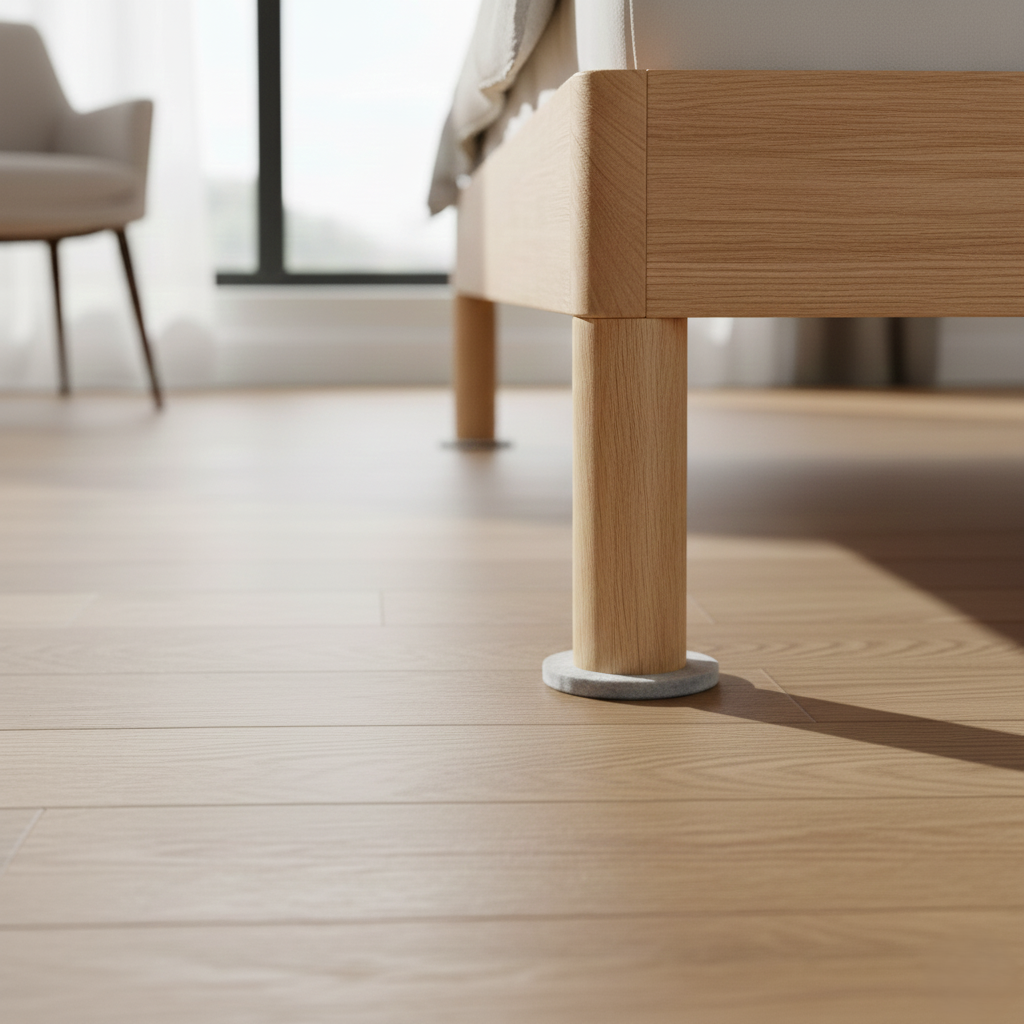 賃貸の床を守る！　傷防止シートやラグでのへこみ対策した寝室